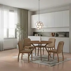HOME MOBILI - Juego De Comedor 4 Sillas Belluno Café