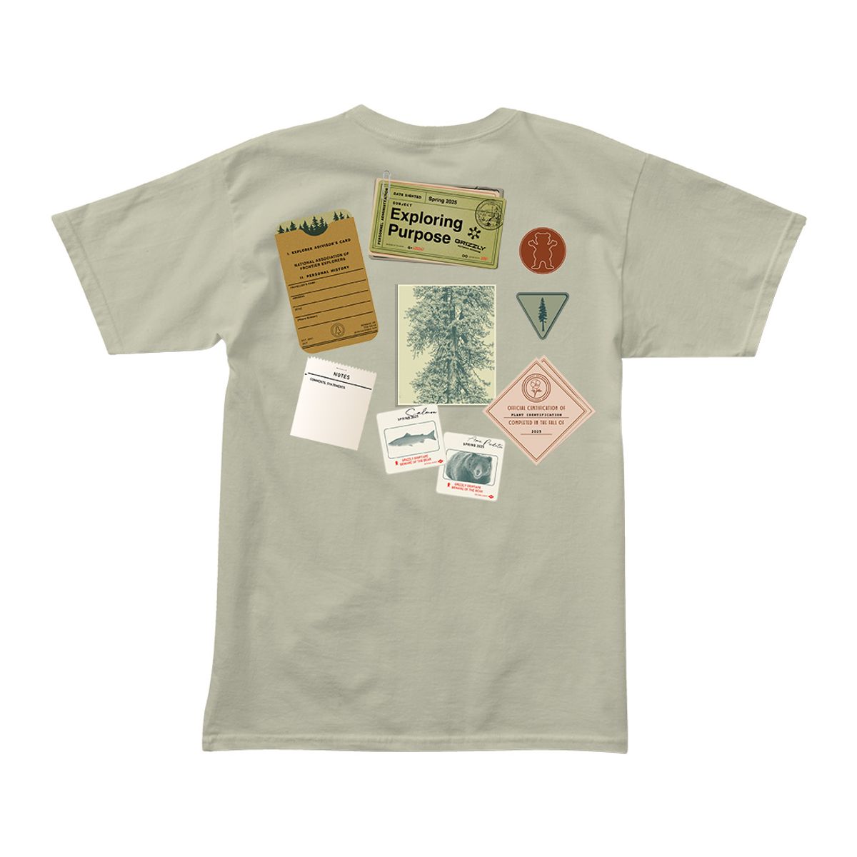 GRIZZLY - Polera Hombre Grizzly Griptape Bulletin Board Beige