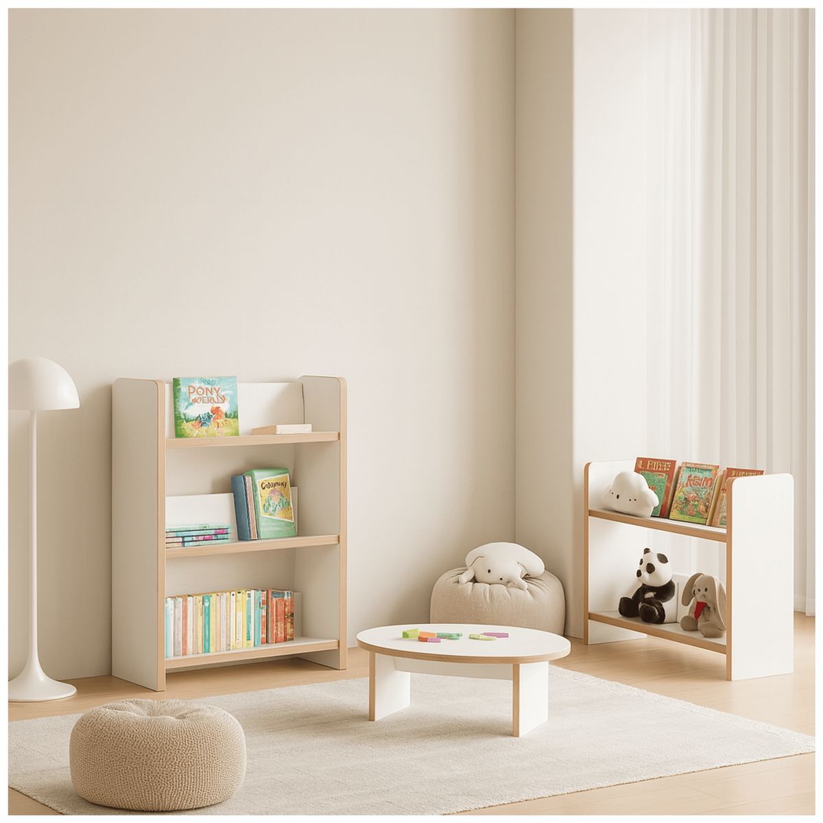 HOMER DESIGN - Biblioteca Librero Infantil 2 Niveles Estante 57x43x26cm