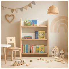 HOMER DESIGN - Biblioteca Librero Infantil 3 Niveles Estante 88x43x26cm