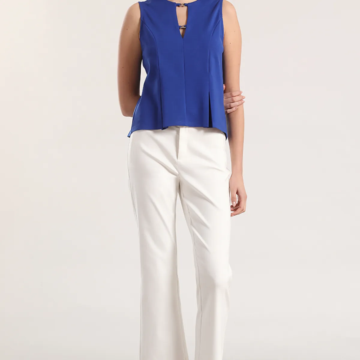 LIOLA - Top aplicación metálica liola mujer azulino