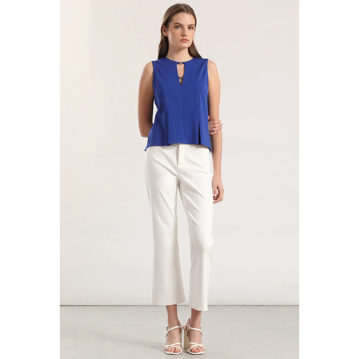 LIOLA - Top aplicación metálica liola mujer azulino