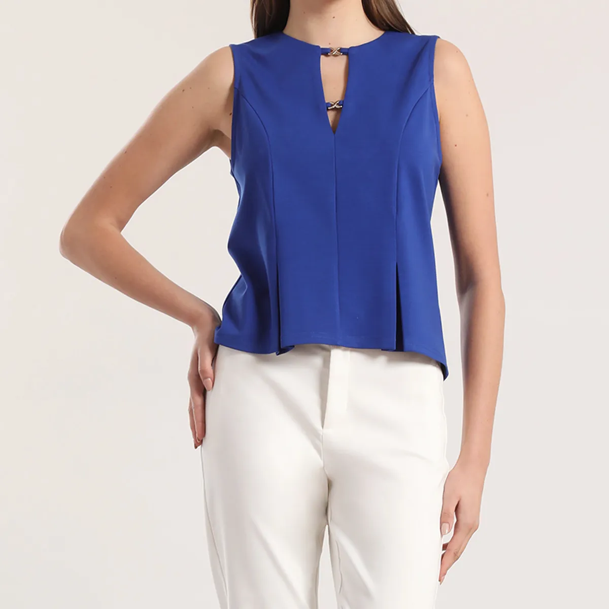 LIOLA - Top aplicación metálica liola mujer azulino