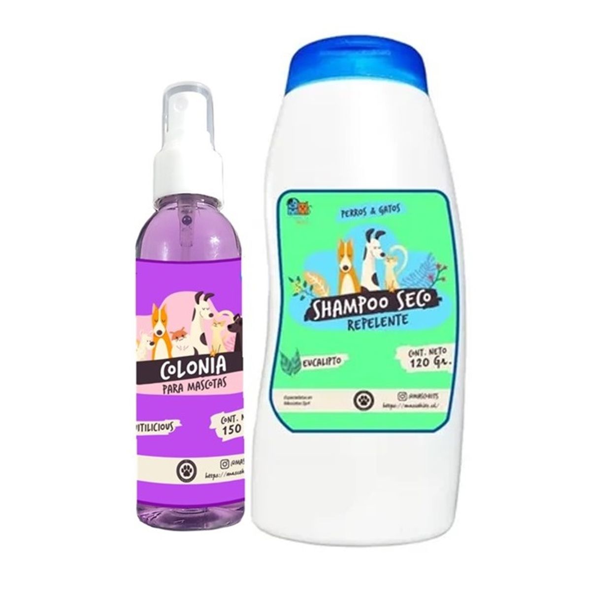 MASCOKITS - Kit Para Perro Shampoo Seco  Colonia Fruitilicious-Eucalipto