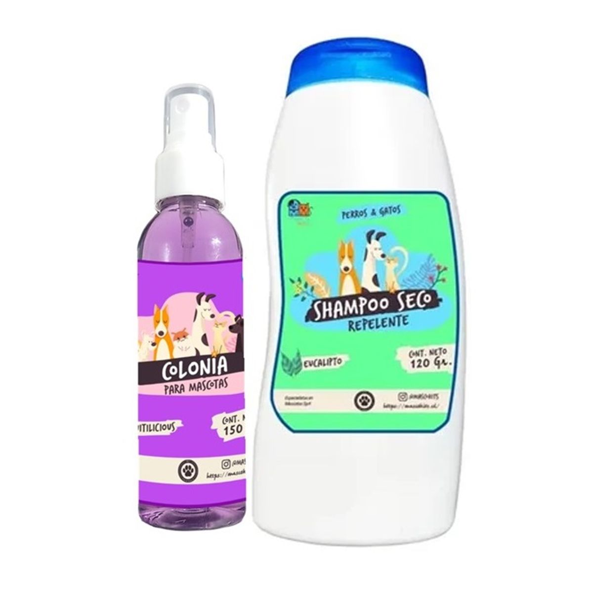 MASCOKITS - Kit Para Perro Shampoo Seco  Colonia Fruitilicious-Eucalipto