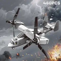 AZULAMAR - Juguete Bloque Avión Osprey Combate Fighter Militar V22 Tiltrotor