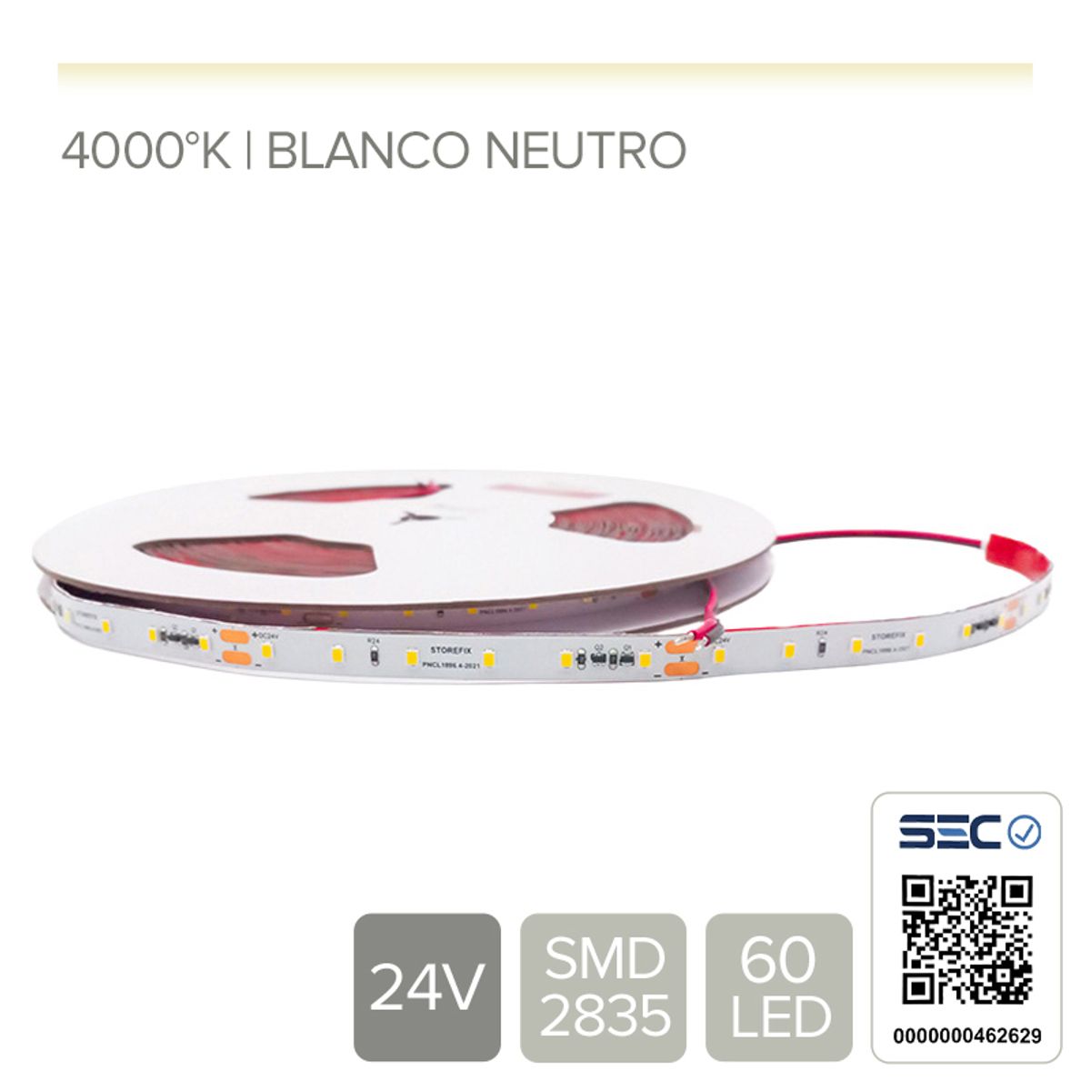 STOREFIX - CINTA LED 9.6W 24V 60L NEUTRO (Rollo 15 mts)