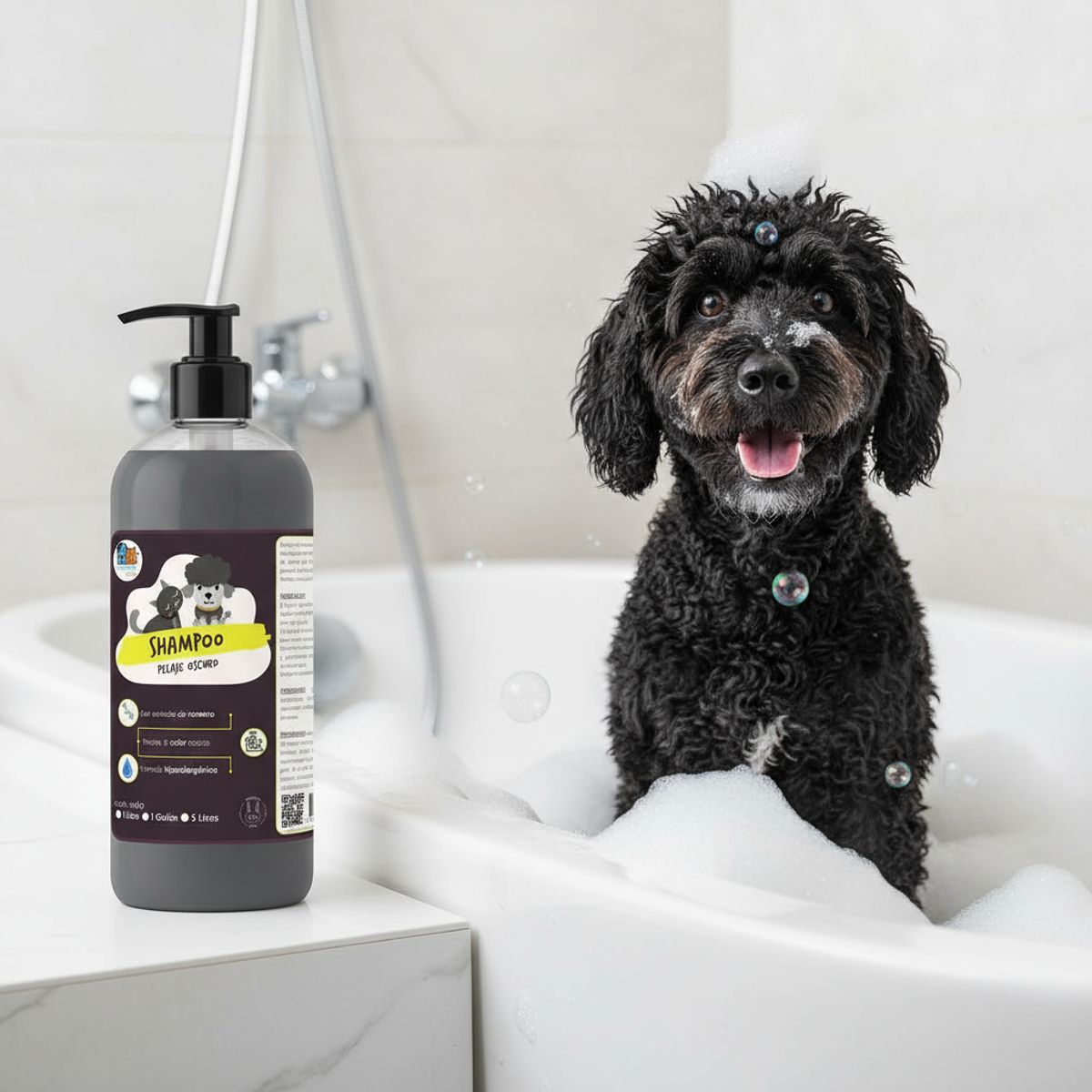 MASCOKITS - Super Shampoo Pelaje Negro Orgánico 1 Lit Perros & Mascotas
