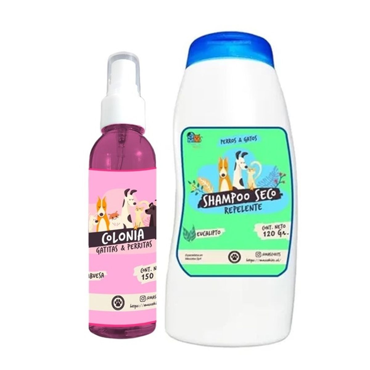 MASCOKITS - Kit Para Perro Shampoo Seco  Colonia Frambuesa-Eucalipto