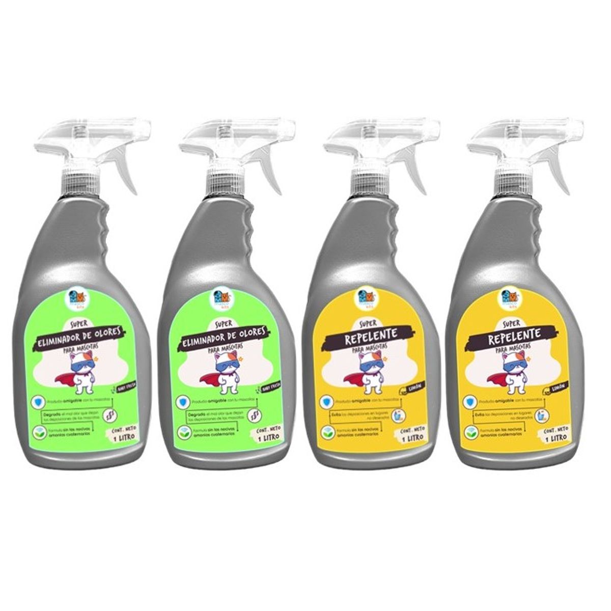 MASCOKITS - Kit Eliminador Olores + Repelente Para Perros Gatos 1 Litro