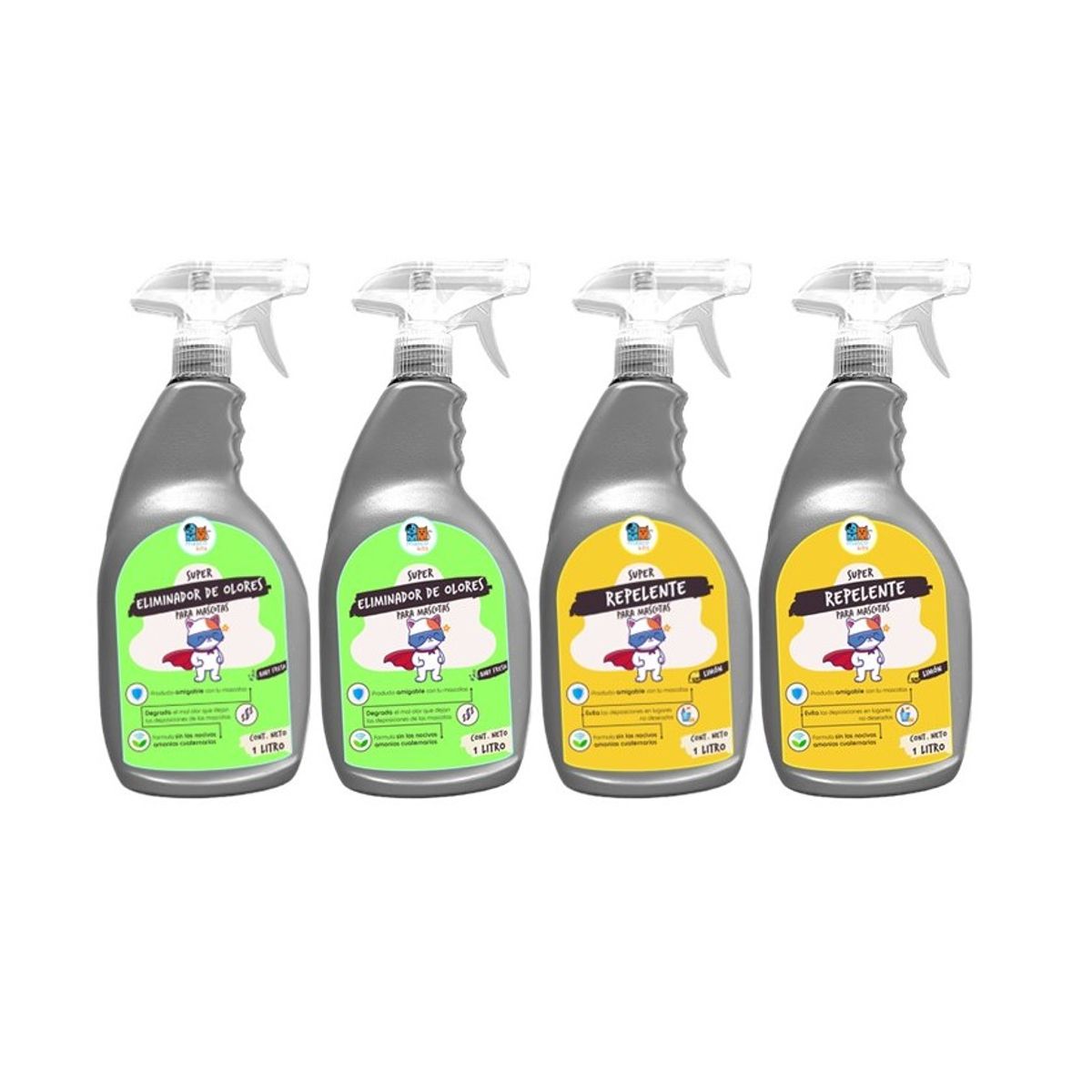 MASCOKITS - Kit Eliminador Olores + Repelente Para Perros Gatos 1 Litro