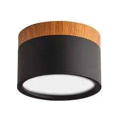 DEMASLED - Aplique LED Negro y Madera 12W 110x70mm