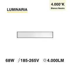 DEMASLED - Luminaria lineal LED 68W negro Blanco Neutro 4000lm 185-265Vac