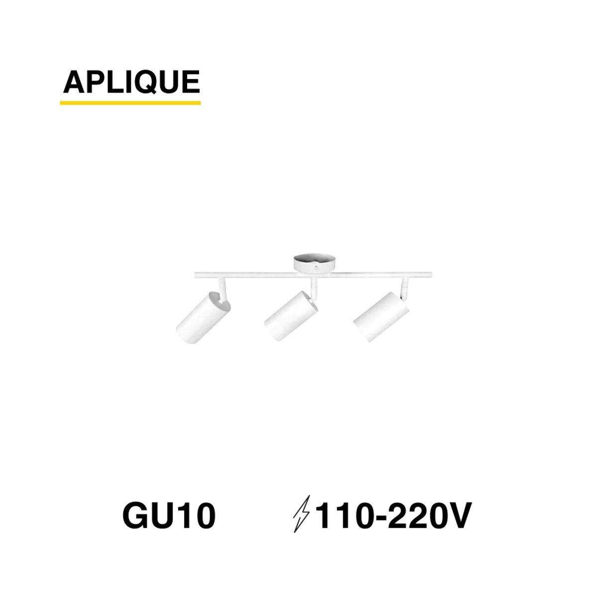 Aplique Móvil Blanco para 3 Ampolletas GU10 110-220V AC IP20, marca DEMASLED - Foto 2