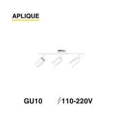 DEMASLED - Aplique Móvil Blanco para 3 Ampolletas GU10 110-220V AC IP20