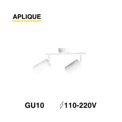 DEMASLED - Aplique Móvil Blanco para 2 Ampolletas GU10 110-220V AC IP20