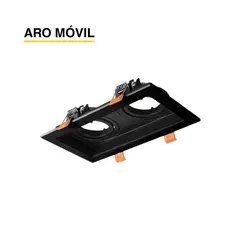 DEMASLED - Aro Móvil Negro para 2 Ampolletas GU10