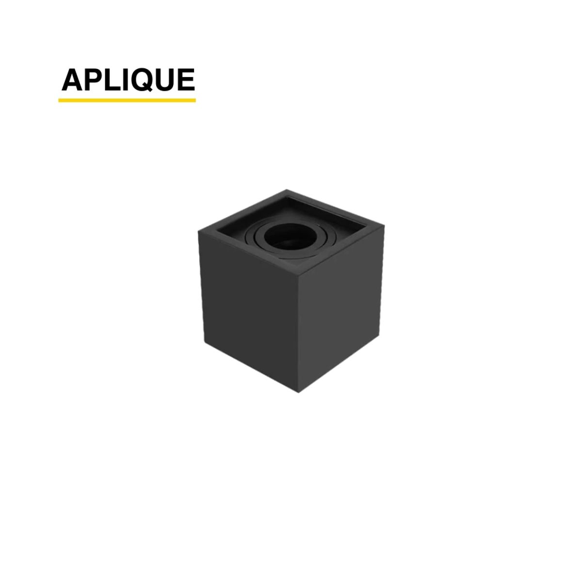 DEMASLED - Spot Negro Fijo de 10x10x10cm para Ampolletas GU10