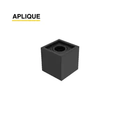 DEMASLED - Spot Negro Fijo de 10x10x10cm para Ampolletas GU10