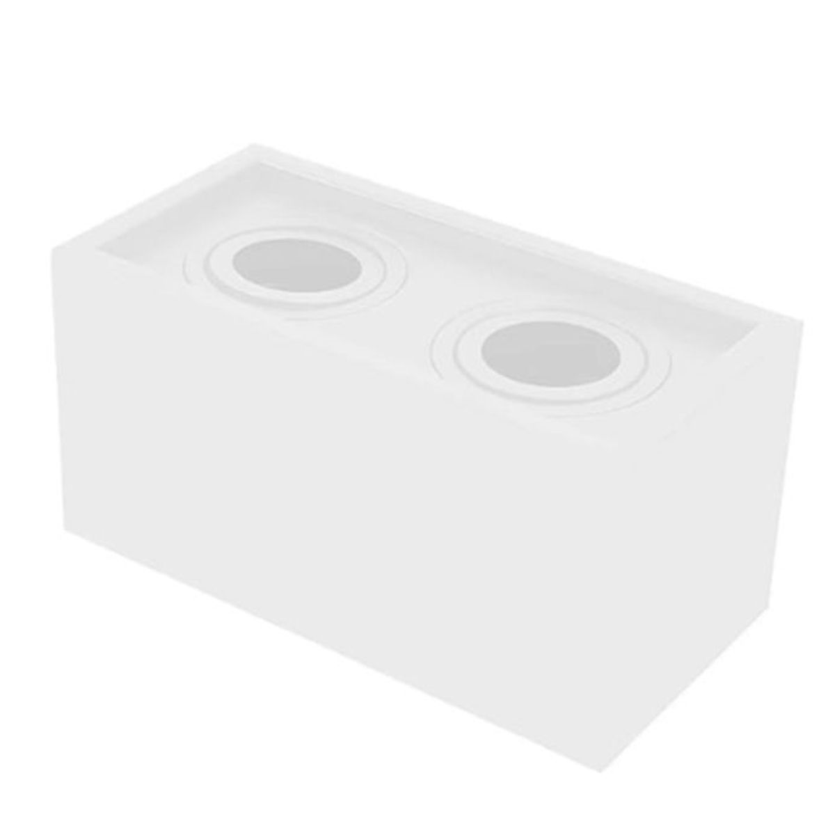 DEMASLED - Spot Blanco Fijo de 20x10x10cm para 2 Ampolletas GU10
