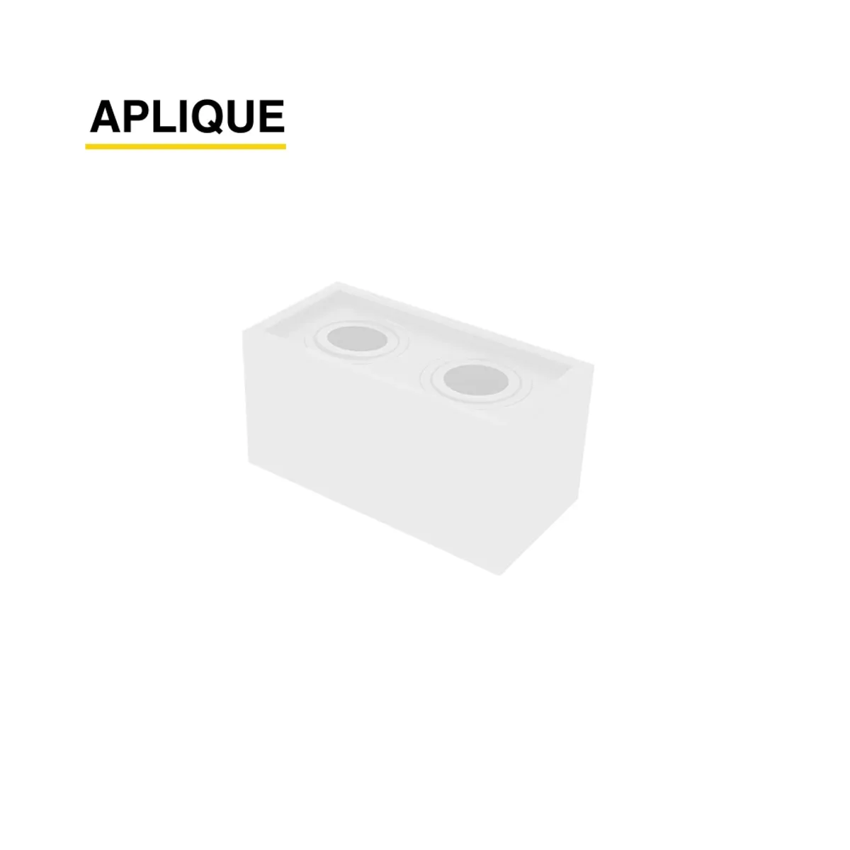 DEMASLED - Spot Blanco Fijo de 20x10x10cm para 2 Ampolletas GU10