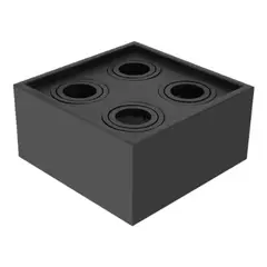 DEMASLED - Spot Negro Móvil de 20x20x10cm para 4 Ampolletas GU10.