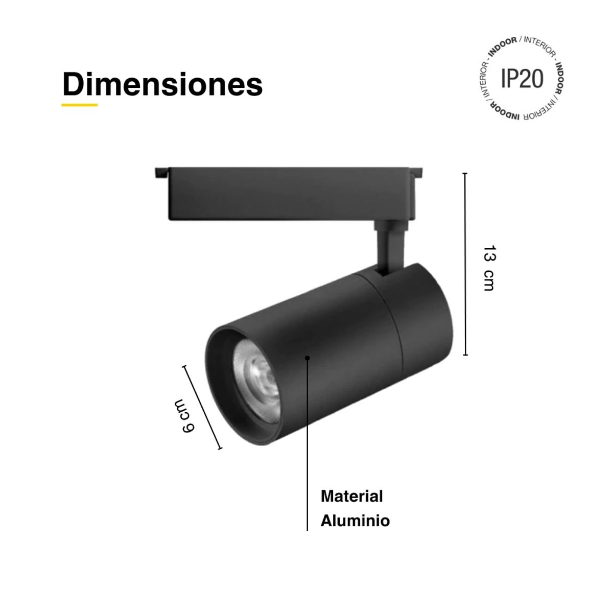 Lámpara LED Negro Track Light de 6x135cm 20W 1800lm Blanco Neutro 220V, marca DEMASLED - Foto 2