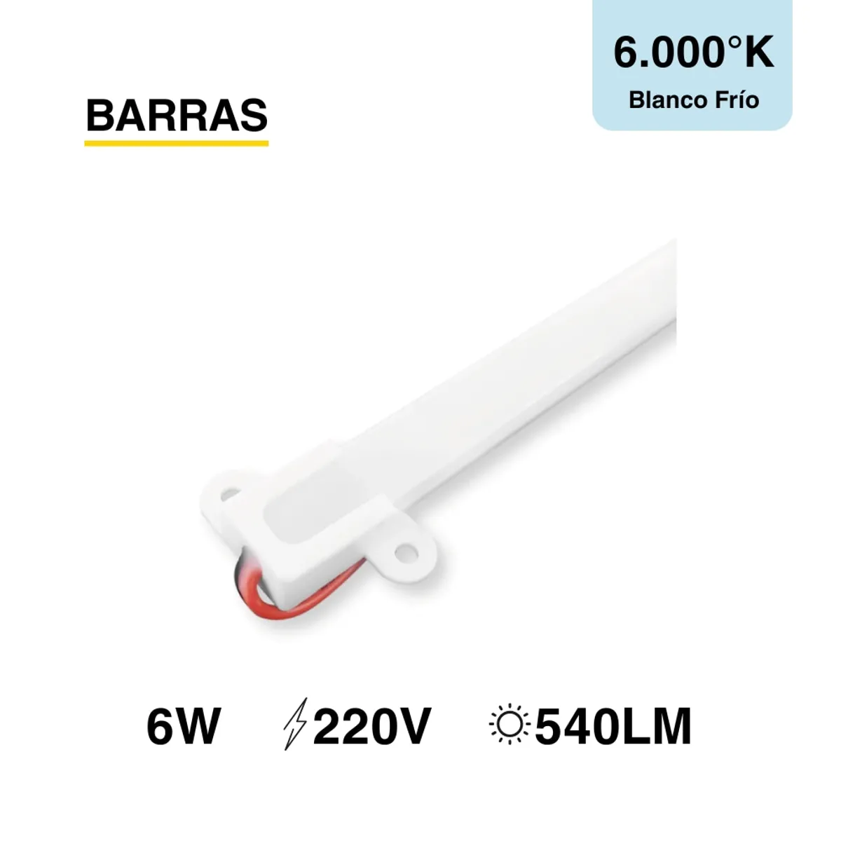 DEMASLED - Barra Rígida LED SMD2835 220V 6W Blanco Frío 540lm 72 LEDs 40cm