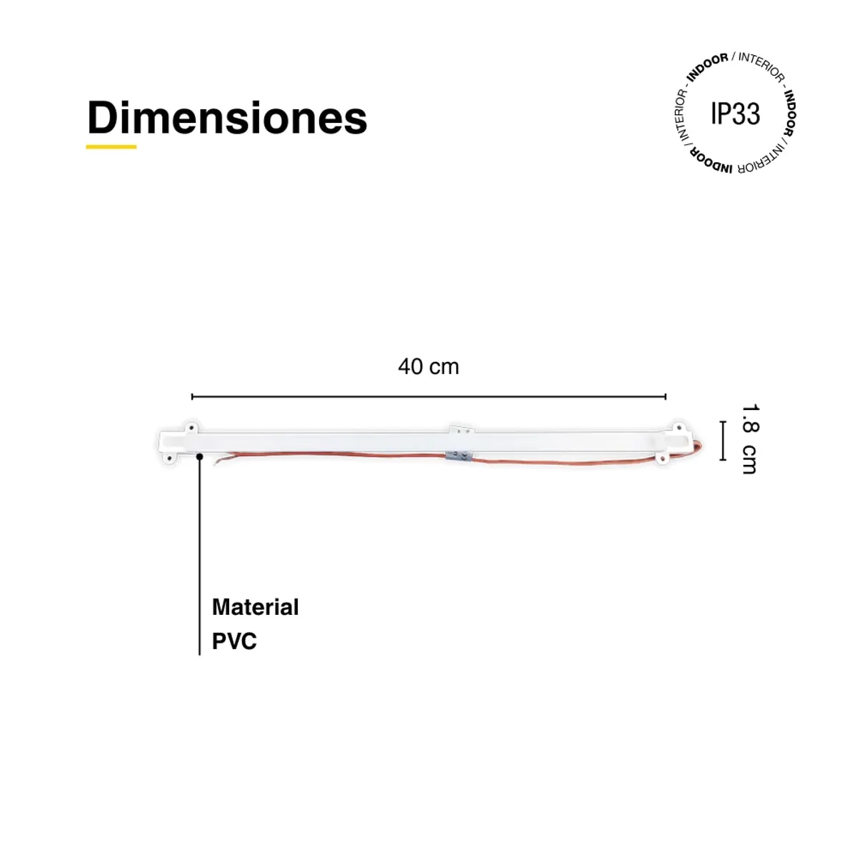 DEMASLED - Barra Rígida LED SMD2835 220V 6W Blanco Frío 540lm 72 LEDs 40cm