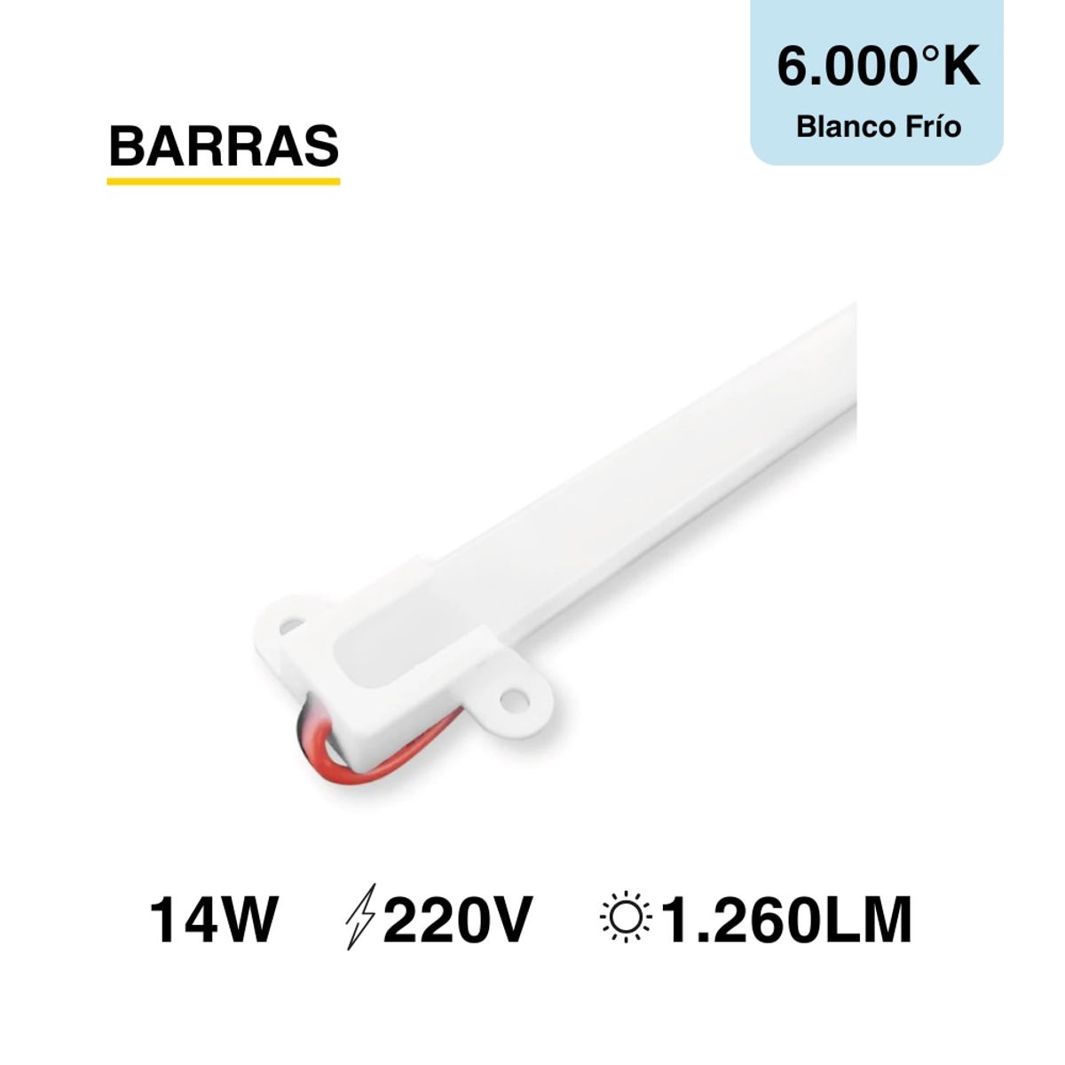Barra Rígida LED SMD2835 220V 14W Frío 1260lm 144 LEDs 12m, marca DEMASLED - Foto Principal