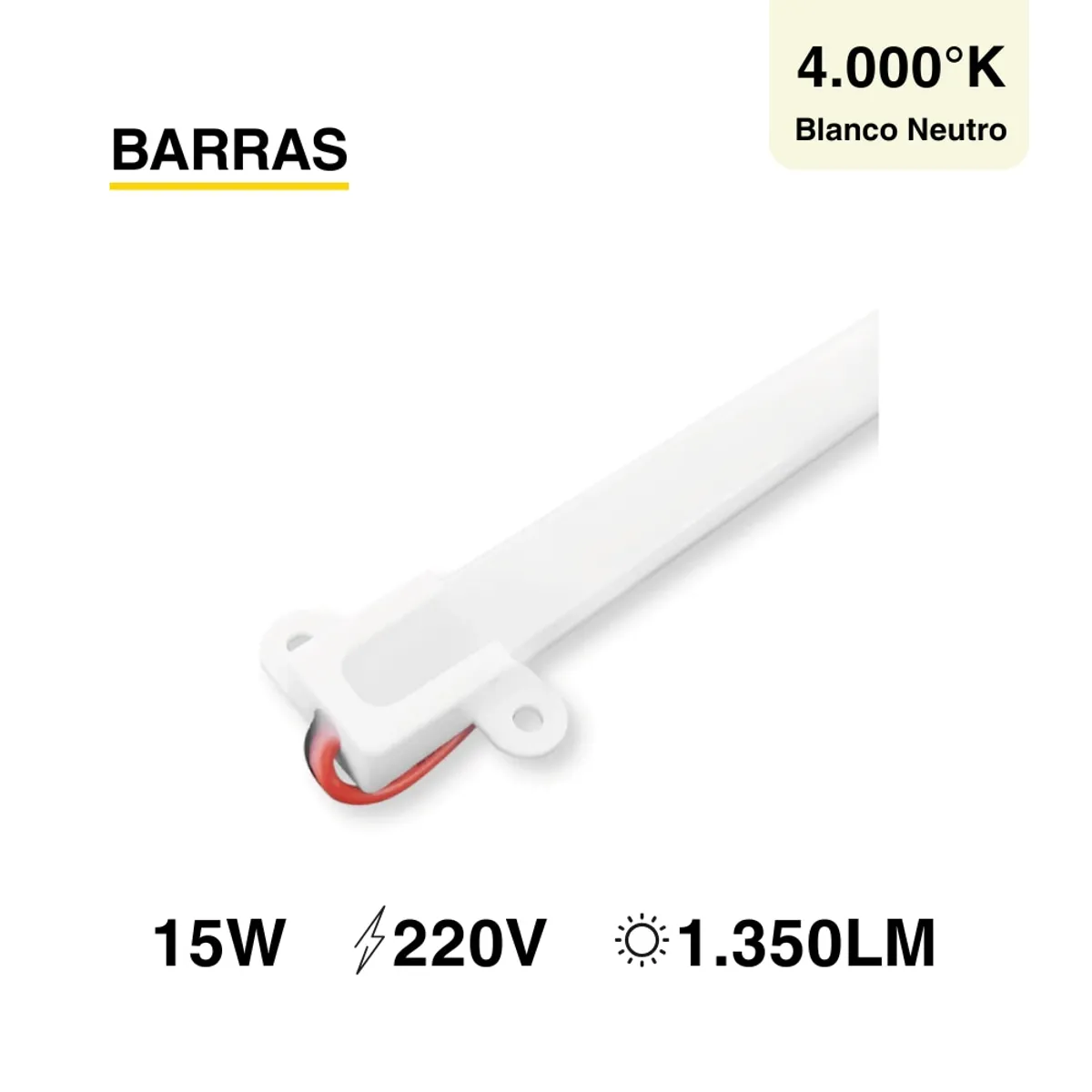 Barra Rígida LED SMD2835 220V 15W Neutro 1350lm 144 LEDs 15m, marca DEMASLED - Foto Principal