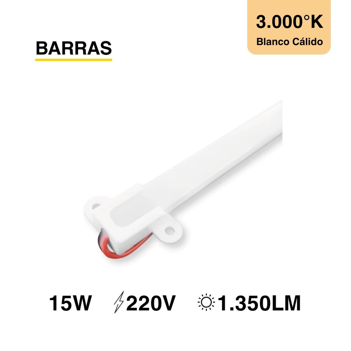 Barra Rígida LED SMD2835 220V 15W Cálido 1350lm 144 LEDs 15m, marca DEMASLED - Foto Principal