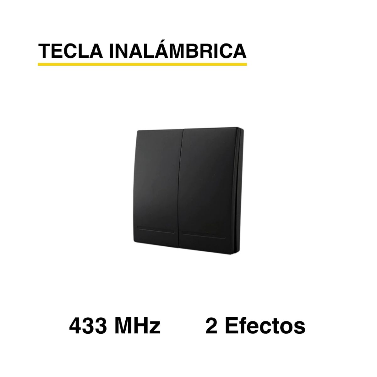 DEMASLED - Tecla inalámbrica RF 2 Efectos Smart House Negro