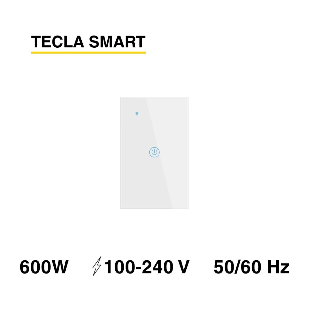 DEMASLED - Tecla Smart de Muro Táctil 1 Canal 600W Blanco