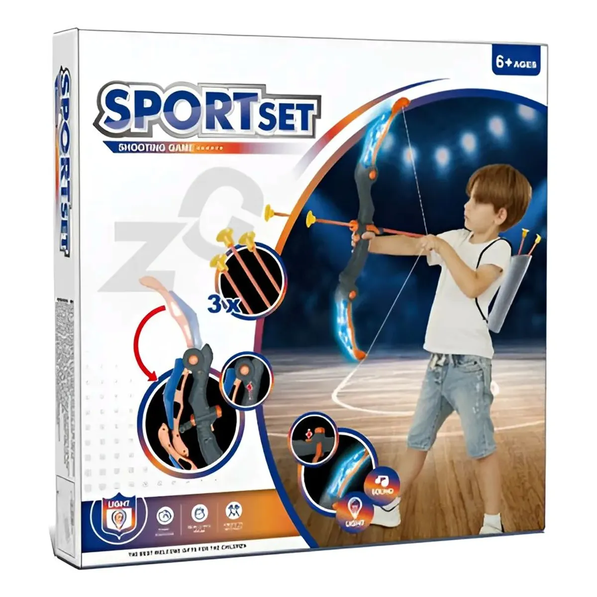GENERICO - Set Deportivo de Arco y Flecha Luminoso con Ventosa Azul
