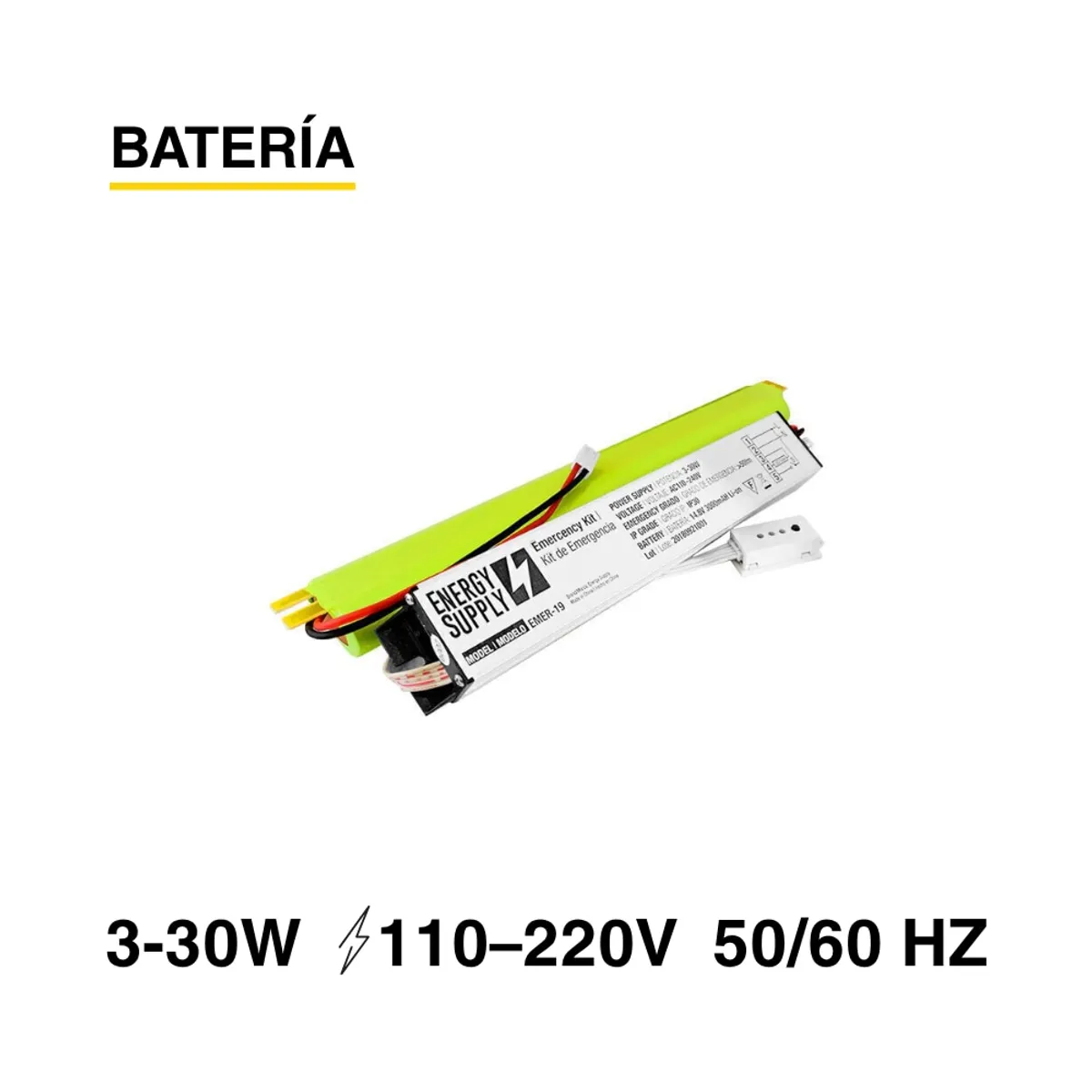 DEMASLED - Driver de emergencia para LED 3-30W 60min 110-220V IP33