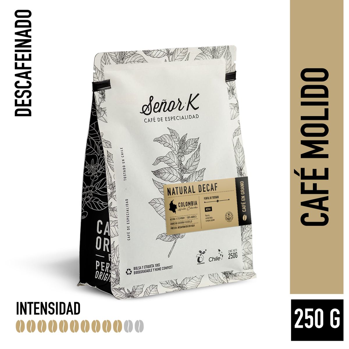 SEÑOR K - Café Descafeinado Molido Señor K Colombia Natural Decaf 250g