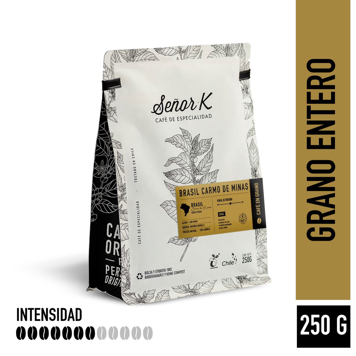 SEÑOR K - Café Grano Entero Señor K Brasil Carmo De Minas 250g