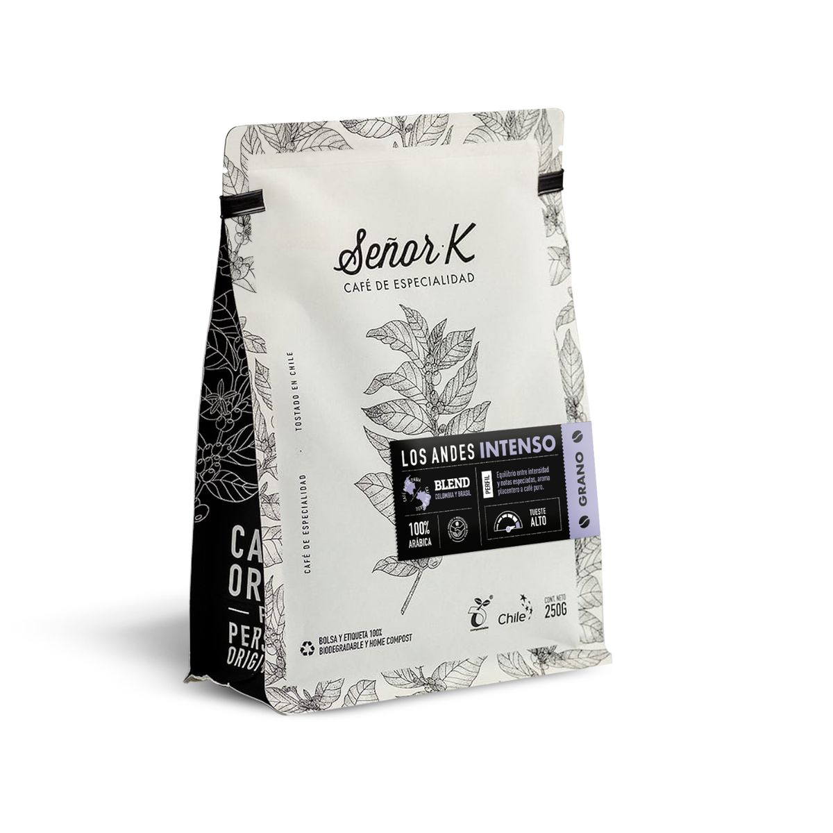 SEÑOR K - Café Grano Entero Tueste Intenso Señor K Los Andes 250g