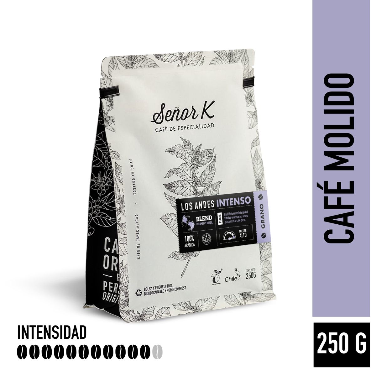 SEÑOR K - Café Molido Tueste Intenso Señor K Blend Los Andes 250g
