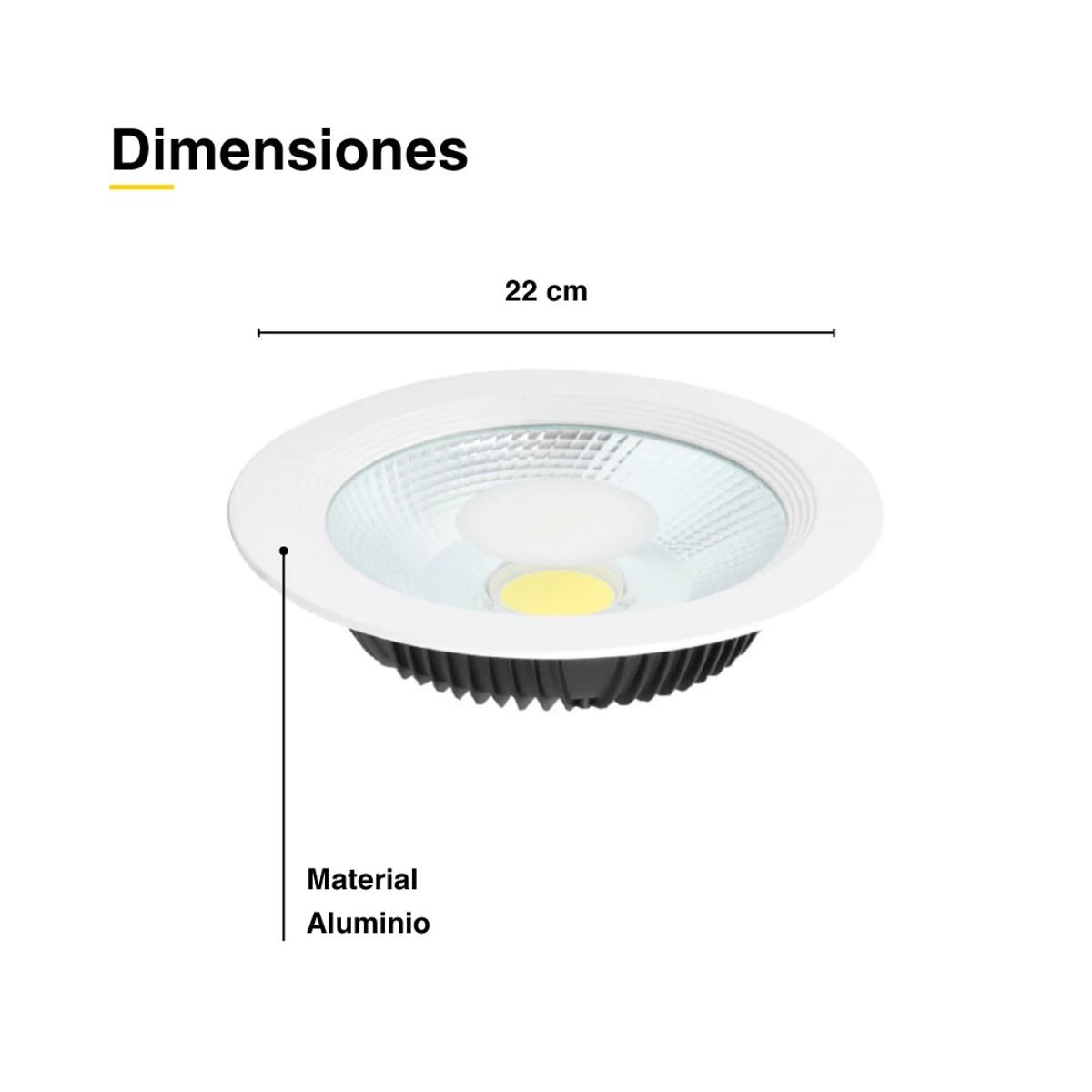 DEMASLED - Downlight LED Blanco Cálido 3000K 3000lm 22cm 30W 100-240V