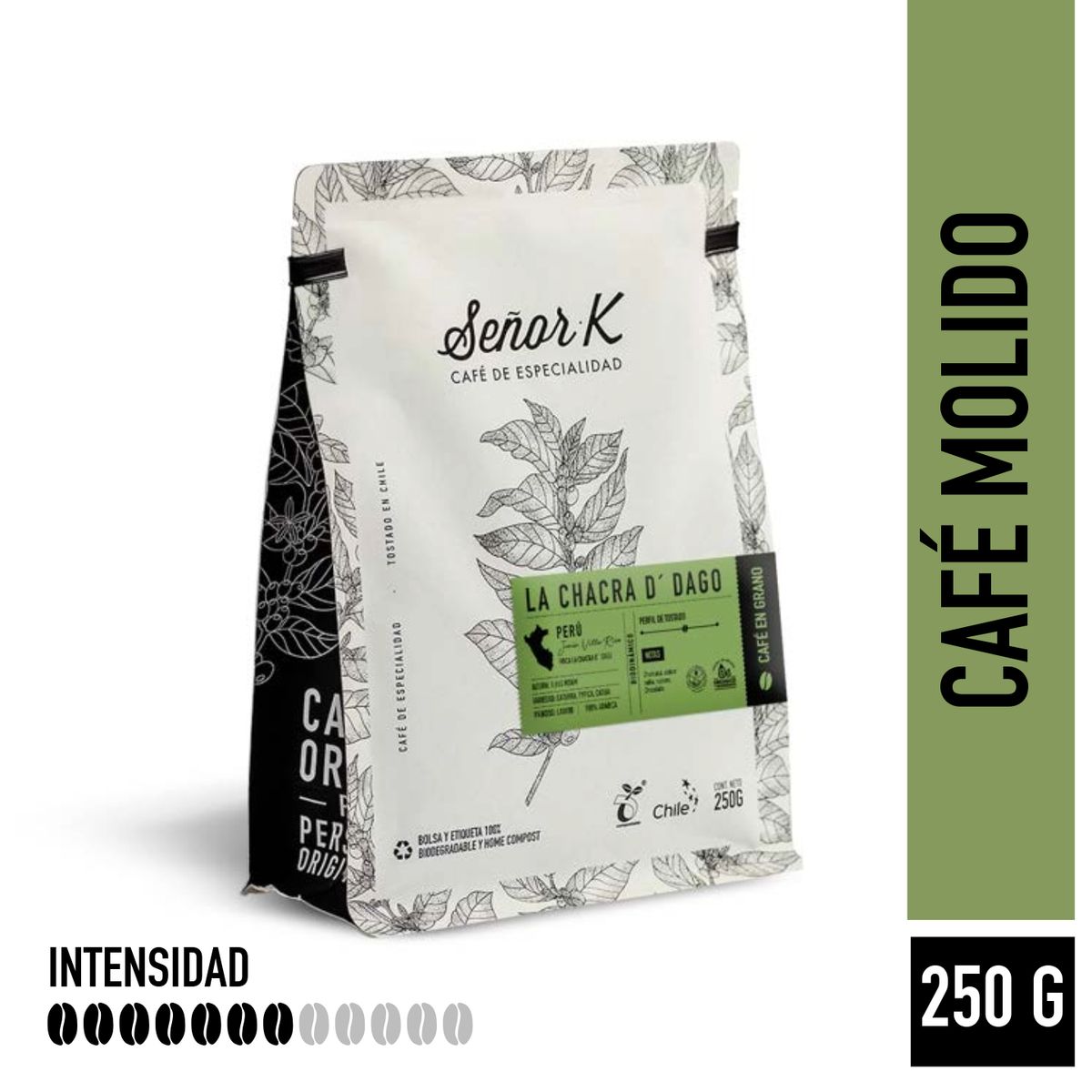 SEÑOR K - Café Orgánico Molido Señor K Perú Chacra Ddago 250 Grs