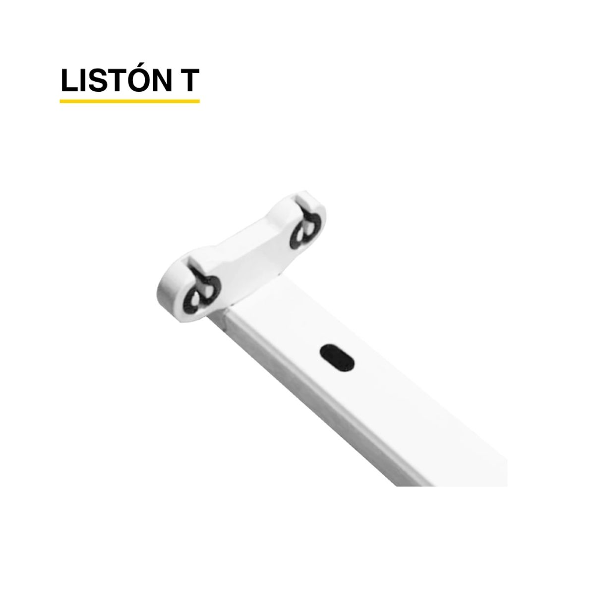 DEMASLED - Listón T 120 cm para 2 Tubos LED 2 side connection