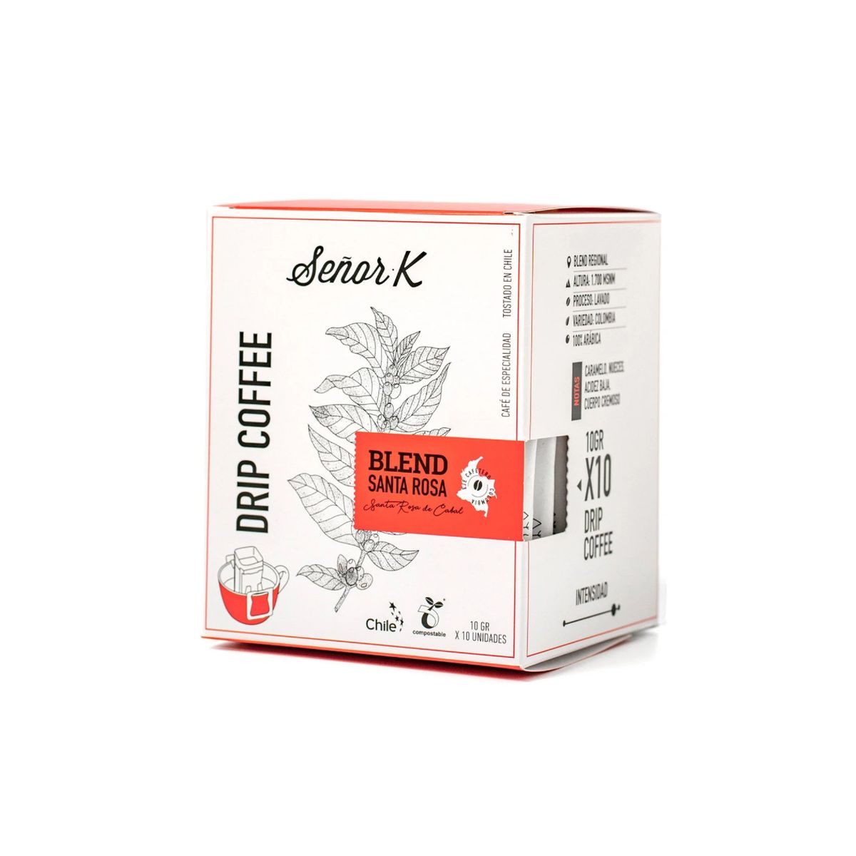 SEÑOR K - Drip Café Señor K Colombia Blend Santa Rosa 10 Unidades Tueste Medio Señor K