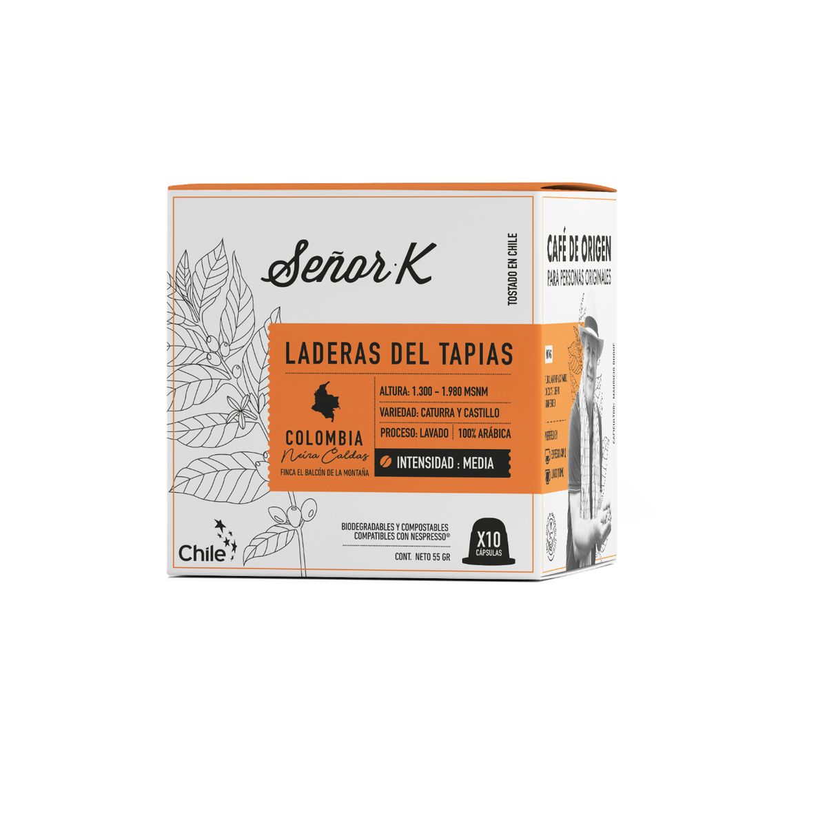 SEÑOR K - Cápsulas Espresso Colombia Laderas Señor K 10 Unidades