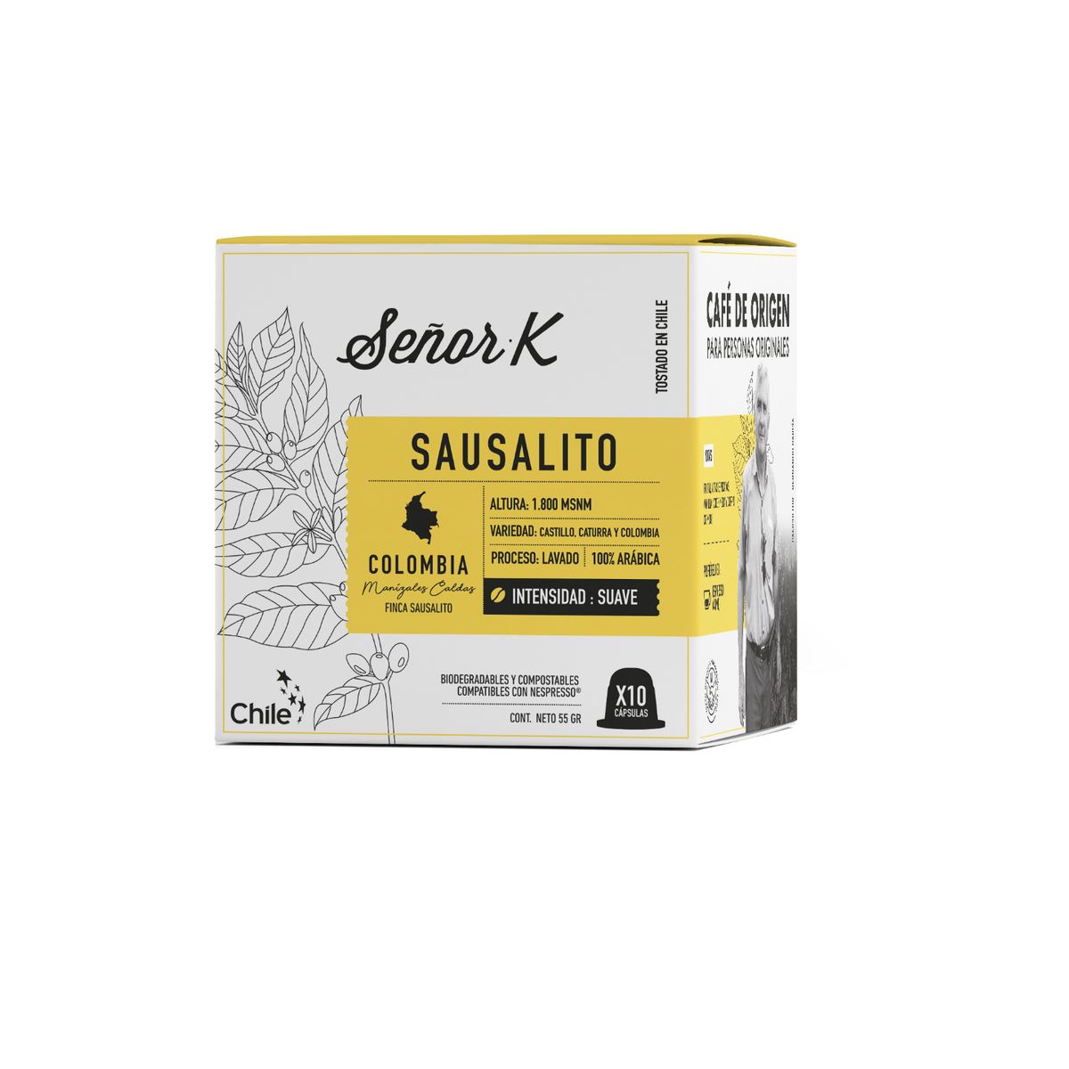 SEÑOR K - Cápsulas Espresso Colombia Sausalito Señor K 10 Unidades