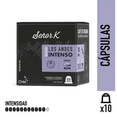 SEÑOR K - Cápsulas Espresso Tueste Intenso Andes 10 Unidades