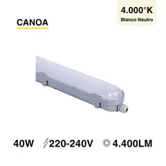 DEMASLED - Equipo Estanco LED 40W AC220-240V Blanco neutro 4000°K