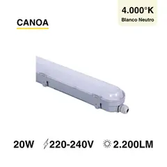 DEMASLED - Equipo Estanco 20w AC220-240V 4000K Milky cover