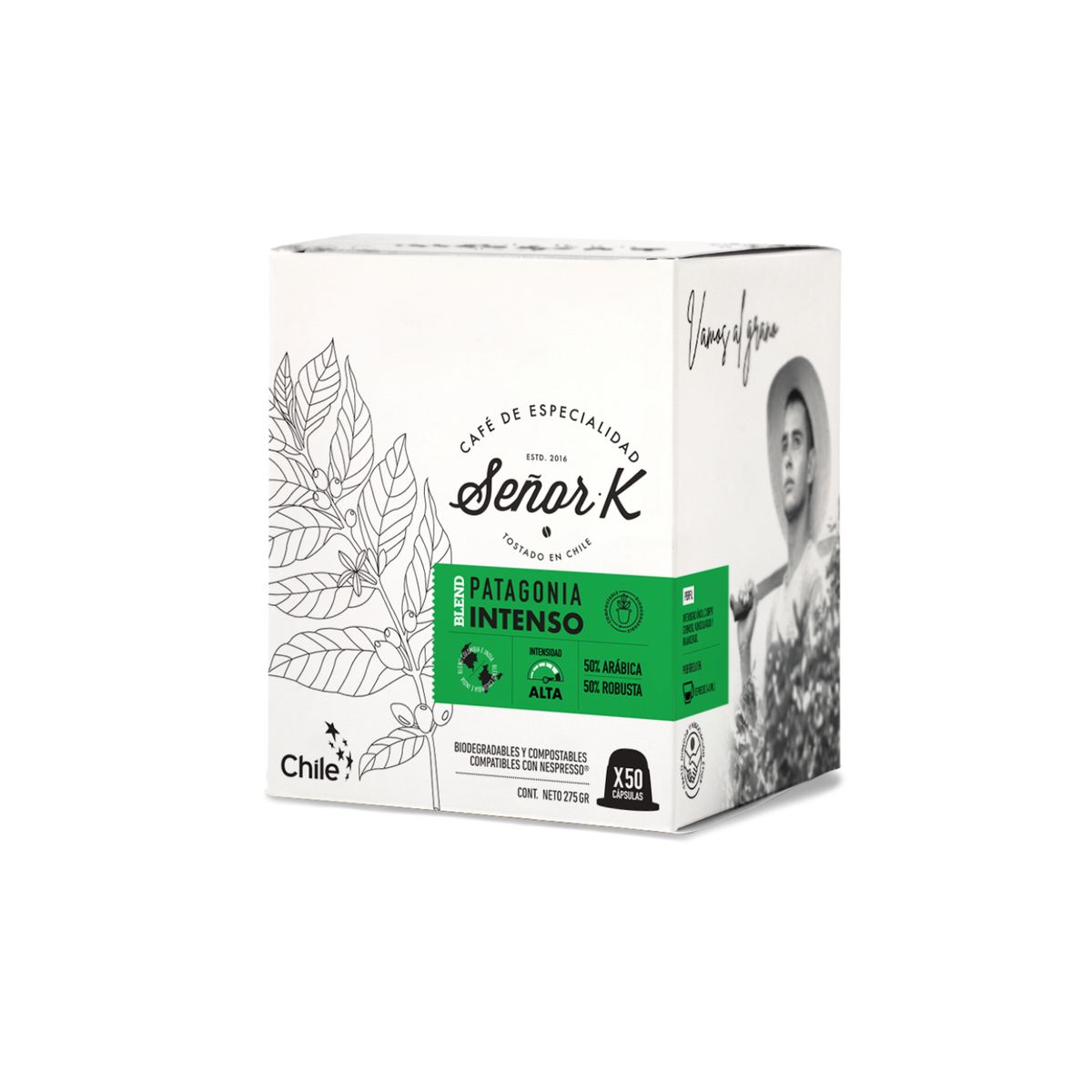 SEÑOR K - Cápsulas Espresso Intenso Señor K Patagonia 50 Unidades